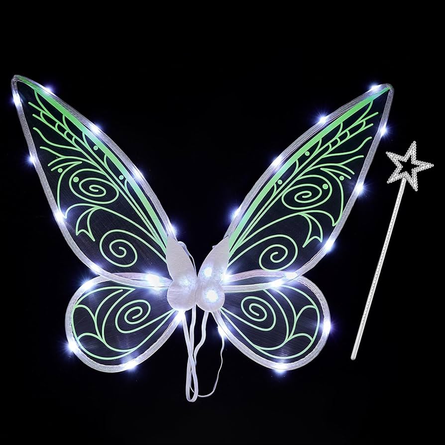 Amazon.com: Light Up Angel Wings with Rainbow Butterfly